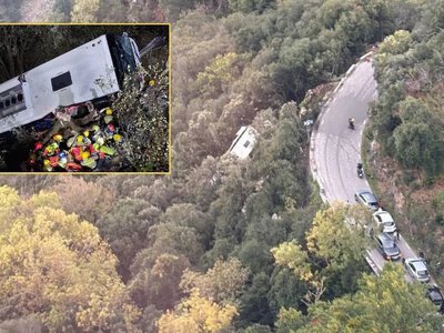 Dramatyczne sceny w Katalonii. Autobus runął ze zbocza, dziesiątki rannych