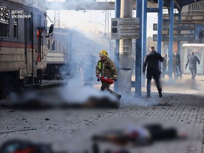 Horror na dworcu kolejowym. Nagle pojawił się rosyjski dron. Ciała leżą na peronie