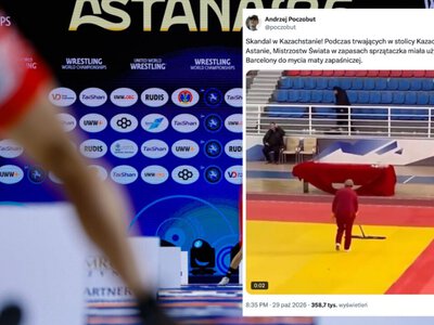 Skandal na mistrzostwach świata. Herb Barcelony posłużył do mycia maty